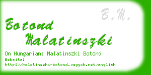 botond malatinszki business card